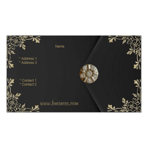 Profile Card Business Sepia Black Velvet Jewel Business Cards (back side)