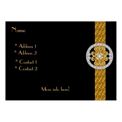 Profile Card Business Silver Gold Jewels (029002) Business Card (back side)