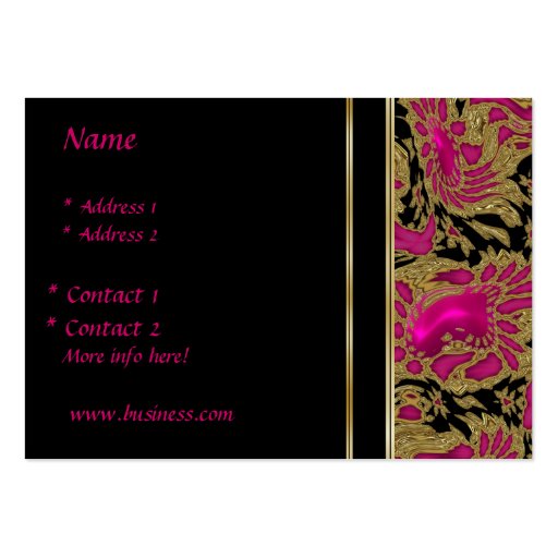 Profile Card Business Zizzago Elegant Black Pink Business Cards (back side)