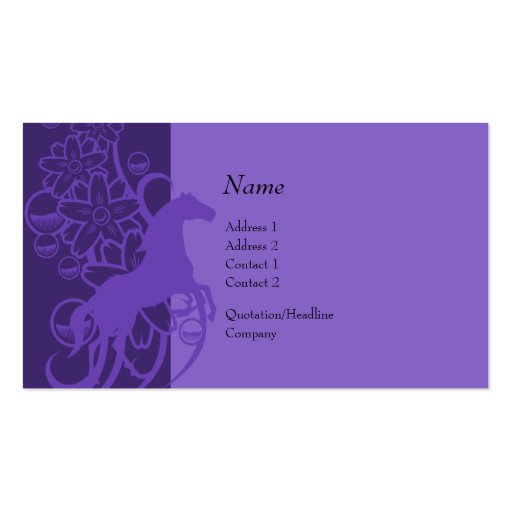 Profile Card - Decorative Horse Business Card (front side)