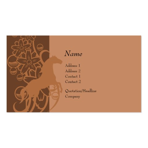 Profile Card - Decorative Horse Business Card Template (front side)