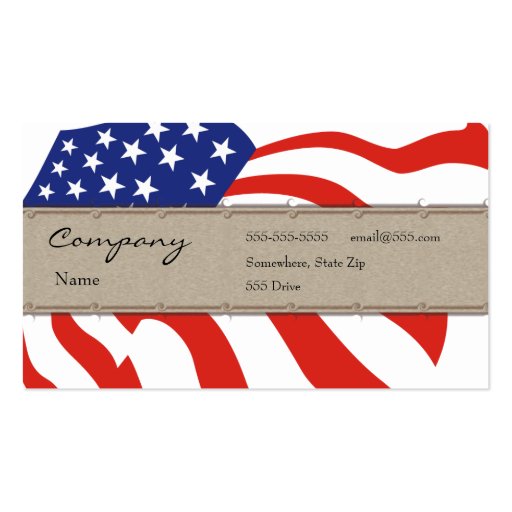 Profile Card - Decorative USA Flag Business Card Template (front side)
