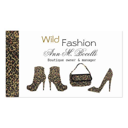 Profile Card  Fashion Stilettos Shoes  Purse Business Card Template