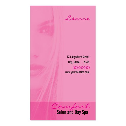 Profile Card for the Beauty Industry Business Card Templates (front side)