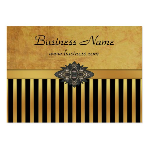 Profile Card Gold Black Stripe 2 Business Card Template (front side)