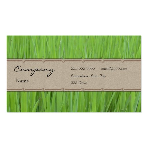 Profile Card - Green Grass Business Card Template (front side)
