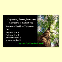 profile card, Highlands Nature Sanctuary business cards