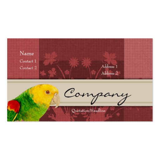 Profile Card - Parrot Business Card Templates (front side)