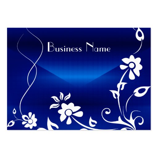 Profile Card Royal Blue Floral Delight Design Business Card Templates (front side)