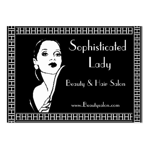 Profile Card Sophisticated Lady Beauty Hair Salon Business Card (front side)