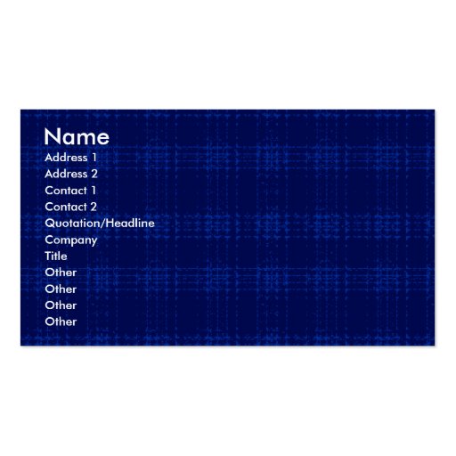 Profile Card Template - Blue Plaid Texture Business Card Template (front side)
