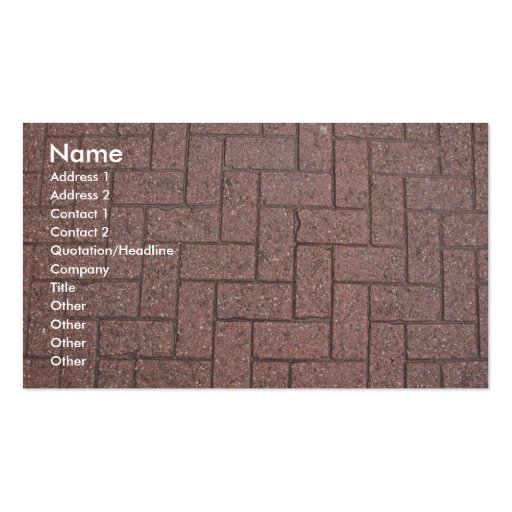 Profile Card Template - Brick Pavers Texture Business Card Template