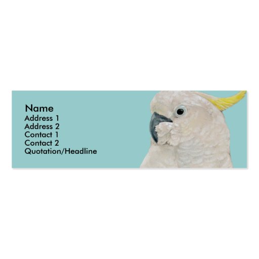 Profile Card Template - Cockatoo Parrot Business Card Template (front side)