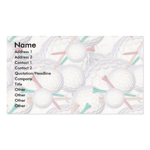 Profile Card Template - Golf Business Card
