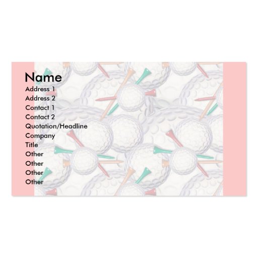 Profile Card Template - Golf Business Card (front side)