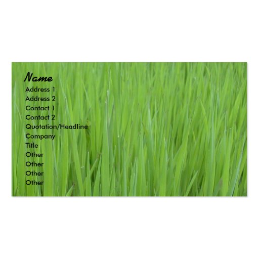 Profile Card Template - Green Grass Texture Business Card (front side)