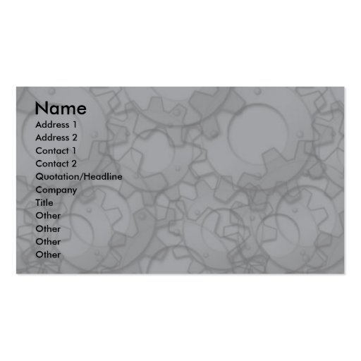 Profile Card Template - Metal Gears Business Card Template (front side)