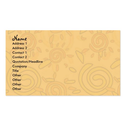 Profile Card Template - Swirled Suns Business Card Templates (front side)
