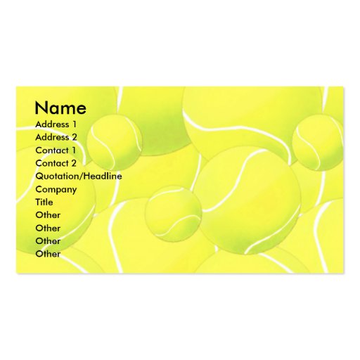 Profile Card Template - Tennis Business Card