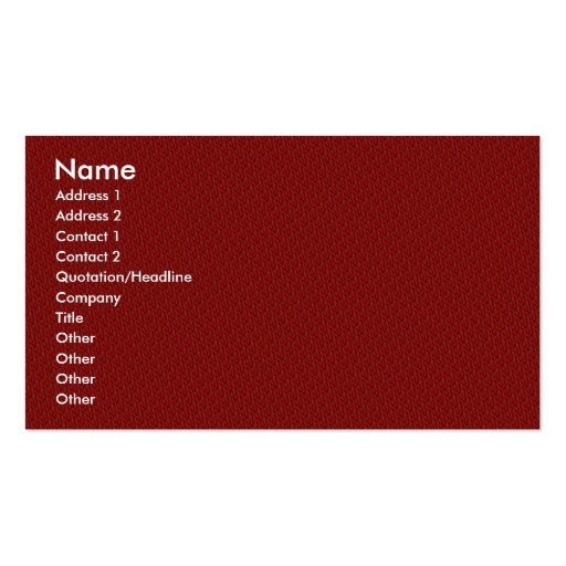 Profile Card Template - Textured Red Business Cards (front side)