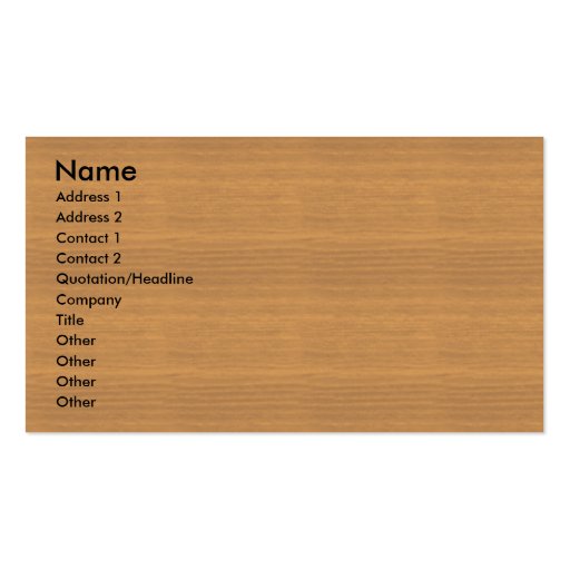 Profile Card Template - Woodgrain Texture Business Card Template