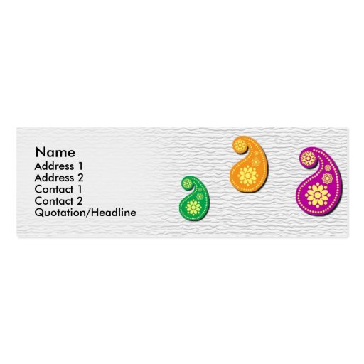 Profile Card: Traditional Indian style motif Business Cards