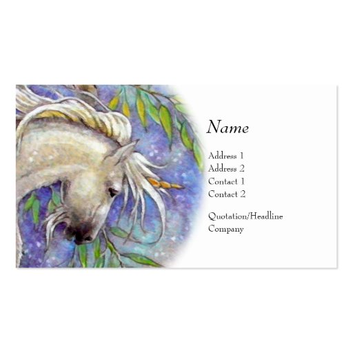 Profile Card - Unicorn Business Cards (front side)