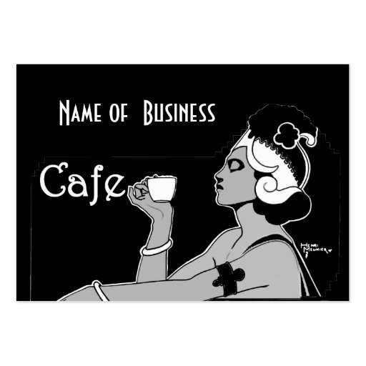 Profile Card Vintage Art Cafe Coffee Shop Business Business Card (front side)
