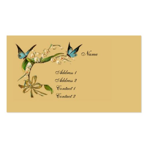 Profile Card Vintage Butterflies Business Cards (back side)