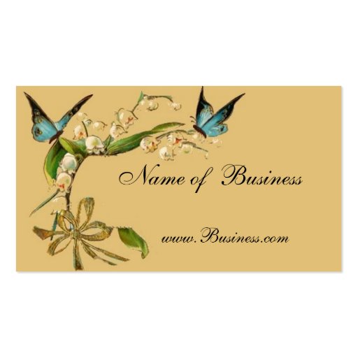 Profile Card Vintage Butterflies Business Cards (front side)