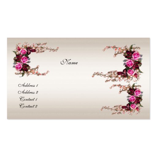 Customizable Profile Card Vintage Cream Pink Roses Business Cards