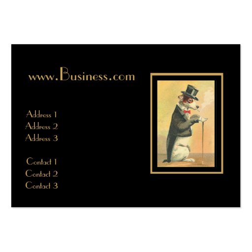 Profile Card Vintage Dog Groomers 4 Business Card (back side)