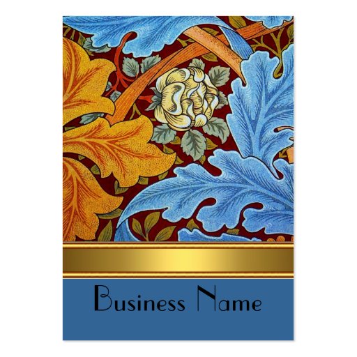 Profile Card Vintage Print William Morris Gold Business Card Template (front side)