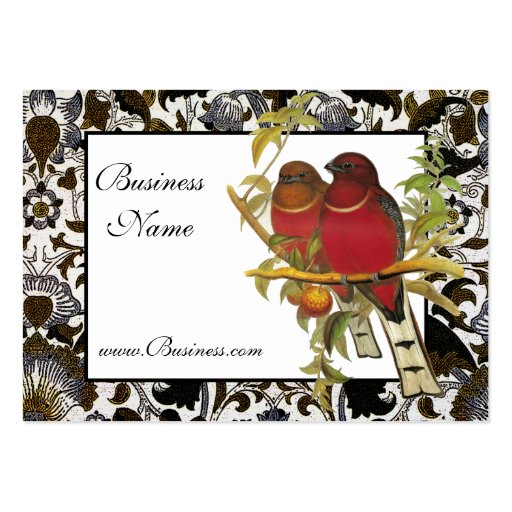 Profile Card Vintage Red-headed Trogon Birds Business Card Templates (front side)