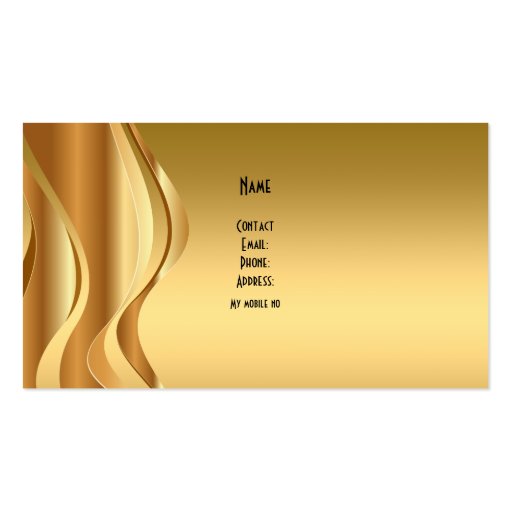 Profile Gold Elegant Classy Business Card (back side)