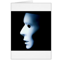 Profile of Ghost Like Face.jpg Greeting Cards