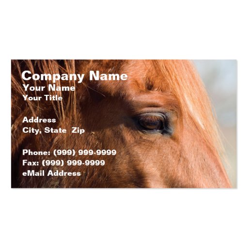 Profile of Horse Business Card Template (front side)