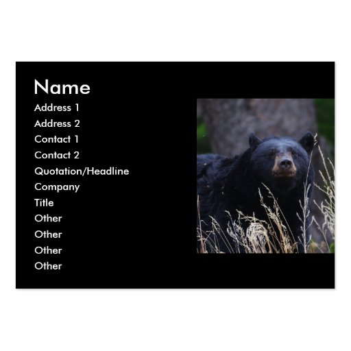 profile or business card, black bear