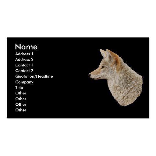 profile or business card, coyote