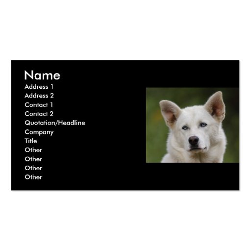profile or business card, dog (front side)