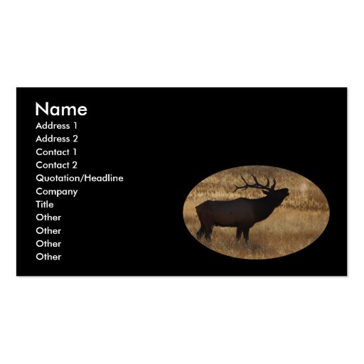 profile or business card, elk bugle
