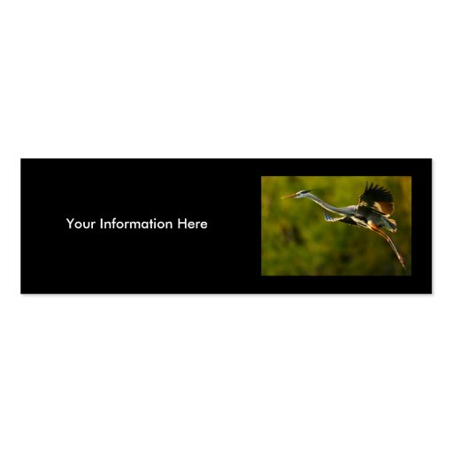 profile or business card, heron