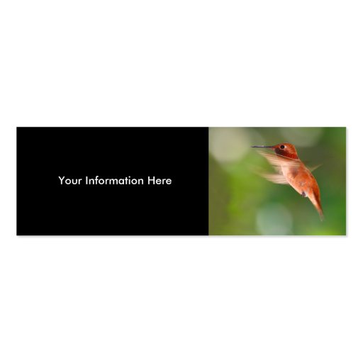 profile or business card, hummingbird