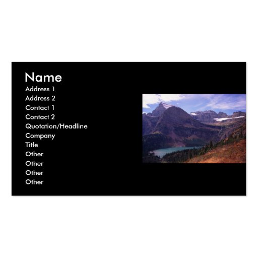 profile or business card, Landscape (front side)