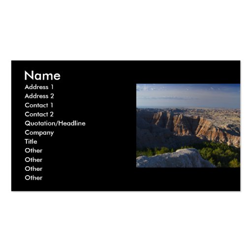 profile or business card, landscape (front side)