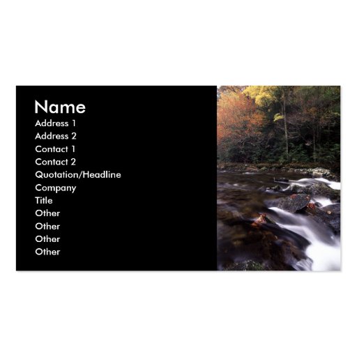 profile or business card, landscape & cascade