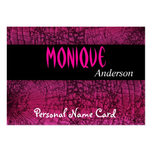 Profile Personal Name Card Black Crackle Pink Business Card