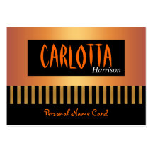 Profile Personal Name Card Coffee Gold Stripe Business Card