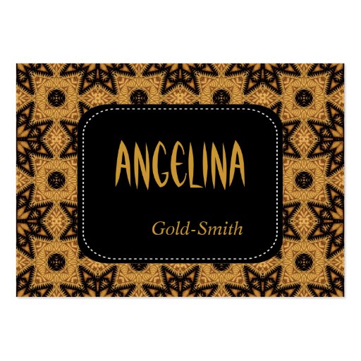 Profile Personal Name Card Retro Black Gold Business Cards (front side)