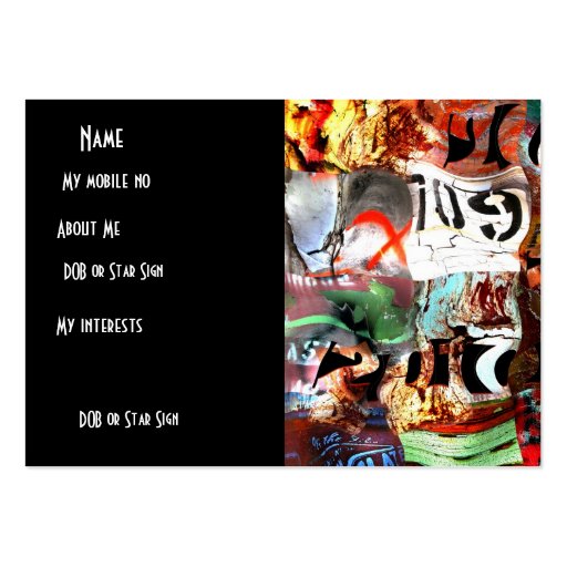 Profile Personal Name Card Urban Grunge Abstract Business Card (back side)